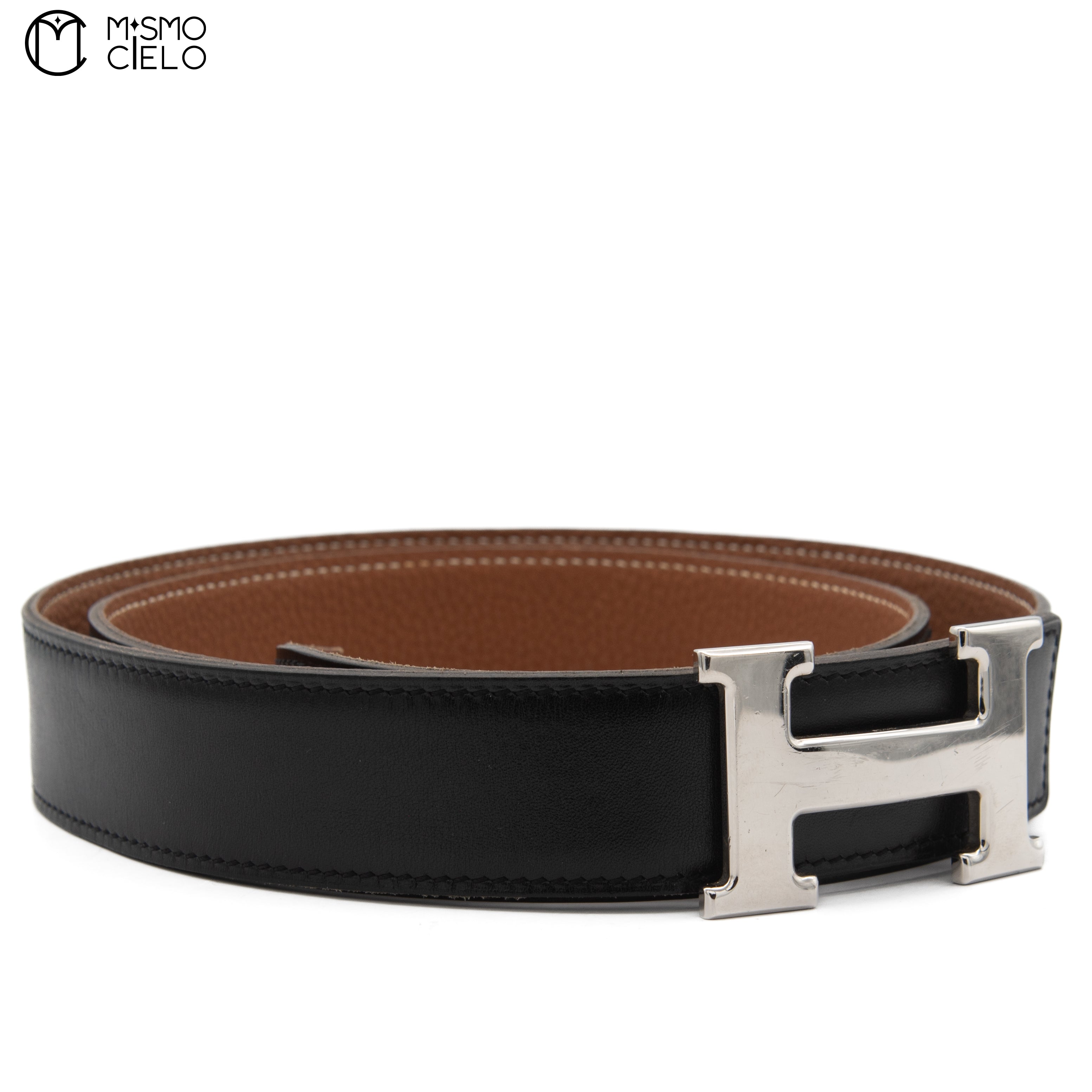 Constance H Silver Buckle Reversible Belt Black/Brown 105cm  display picture 3