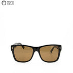 Black and Gold Sunglasses with Brown Lens