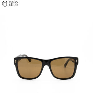 Black and Gold Sunglasses with Brown Lens