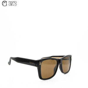 Black and Gold Sunglasses with Brown Lens