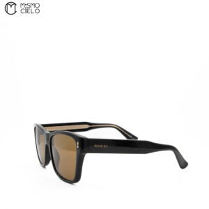 Black and Gold Sunglasses with Brown Lens