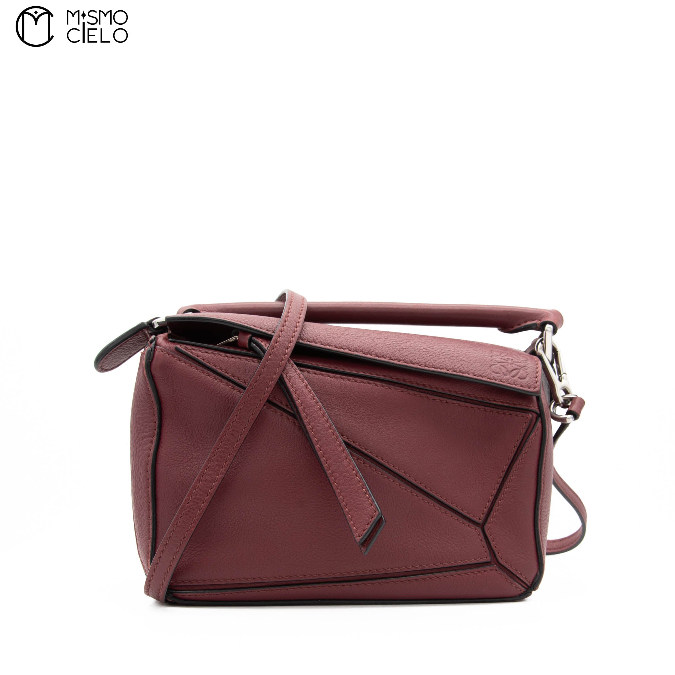 Burgundy Mini Puzzle Shoulder Bag
