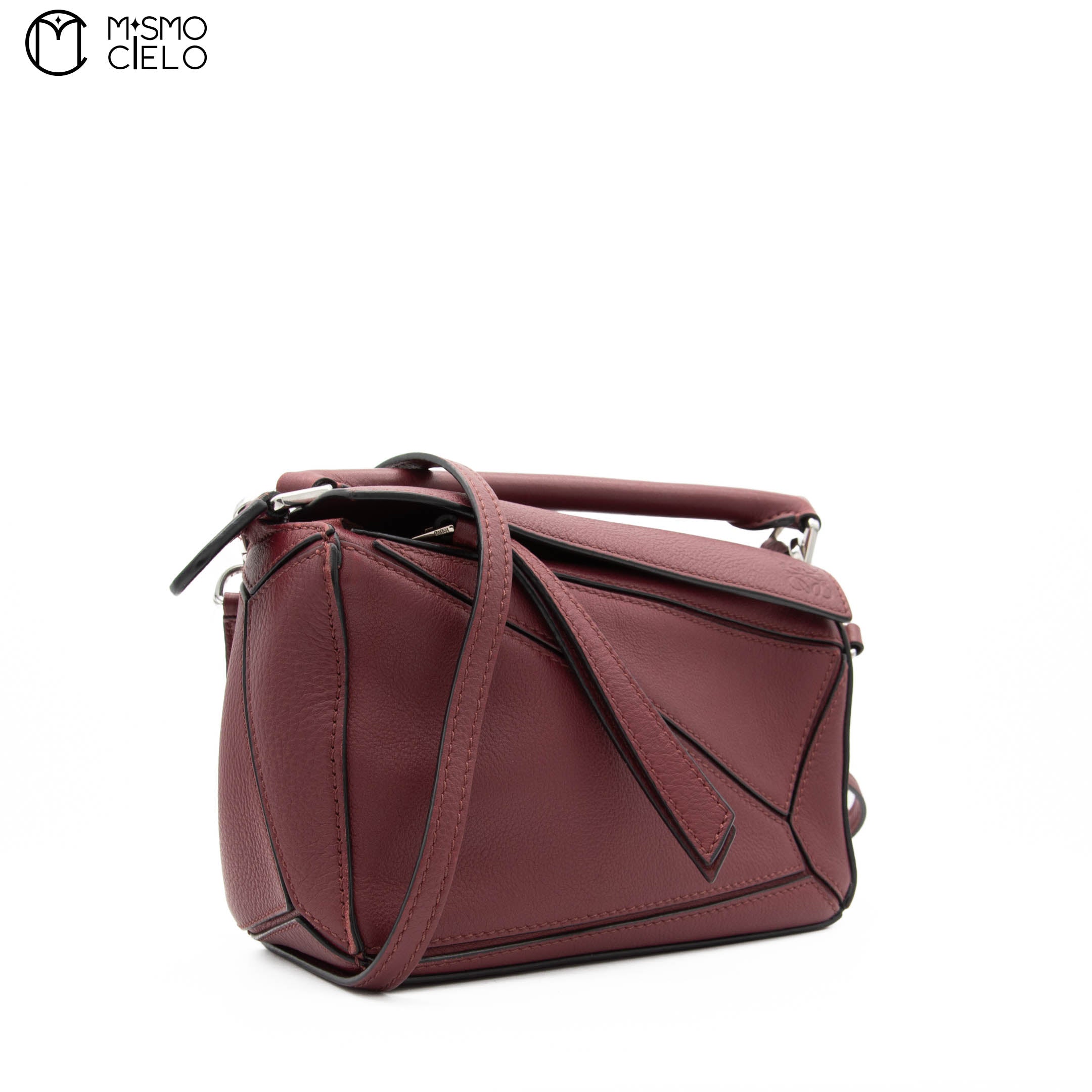 Burgundy Mini Puzzle Shoulder Bag