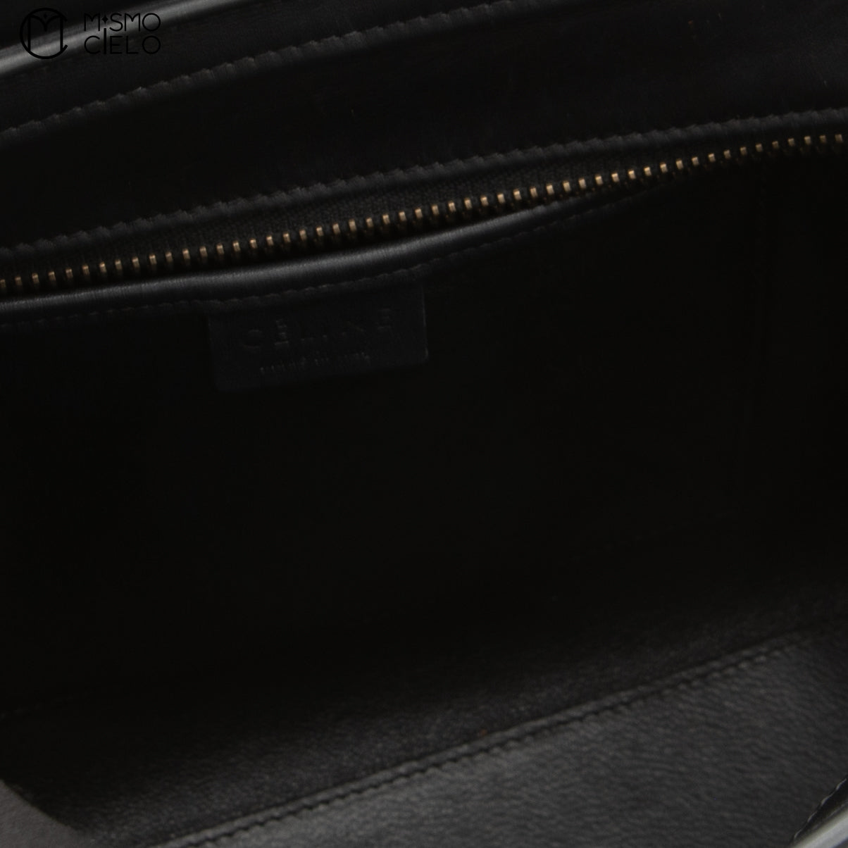 CELINE Tricolor Red Nano Luggage Handbag