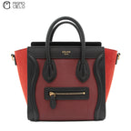 CELINE Tricolor Red Nano Luggage Handbag