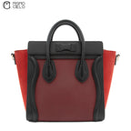 CELINE Tricolor Red Nano Luggage Handbag
