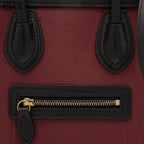 CELINE Tricolor Red Nano Luggage Handbag