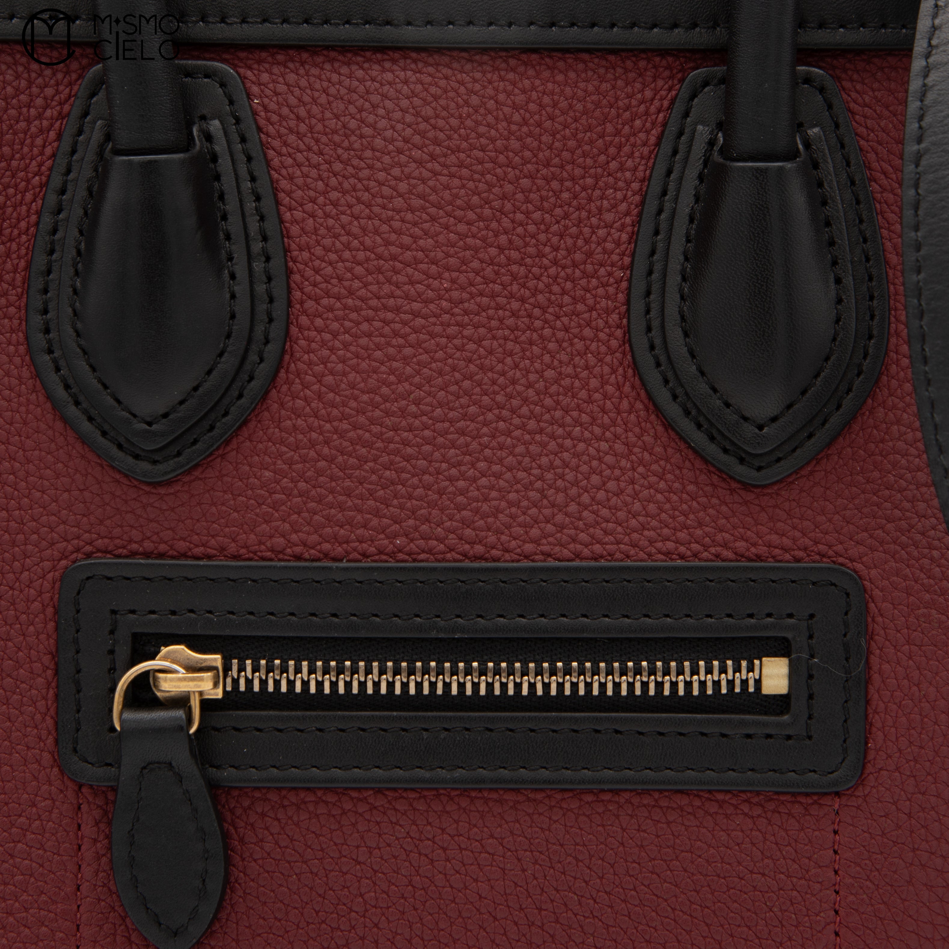 CELINE Tricolor Red Nano Luggage Handbag