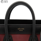 CELINE Tricolor Red Nano Luggage Handbag