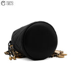 Black Caviar Coin Charm Bucket Bag