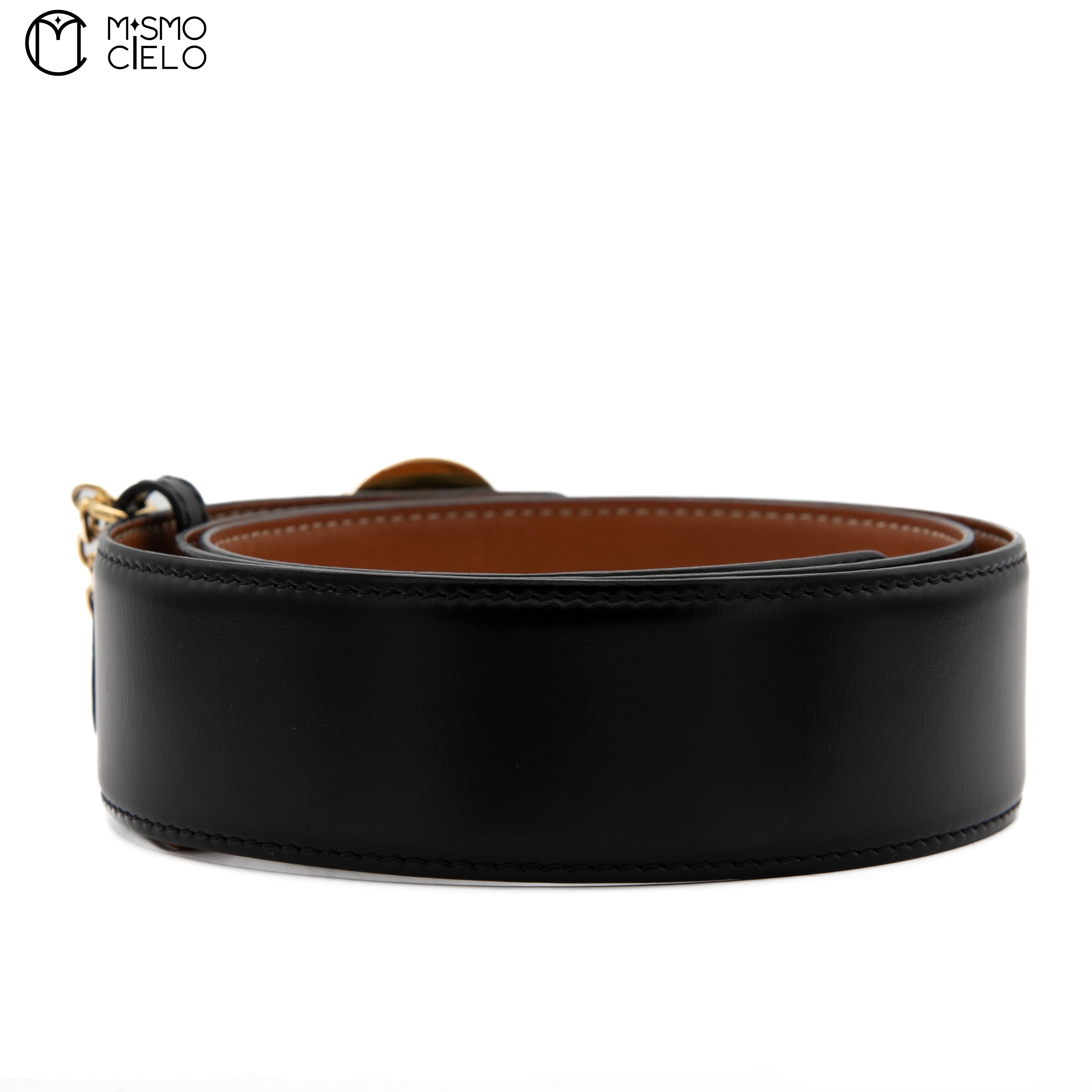 Black And Gold Chain Lock Belt