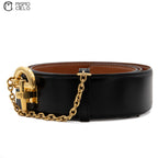 Black And Gold Chain Lock Belt
