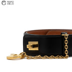 Black And Gold Chain Lock Belt