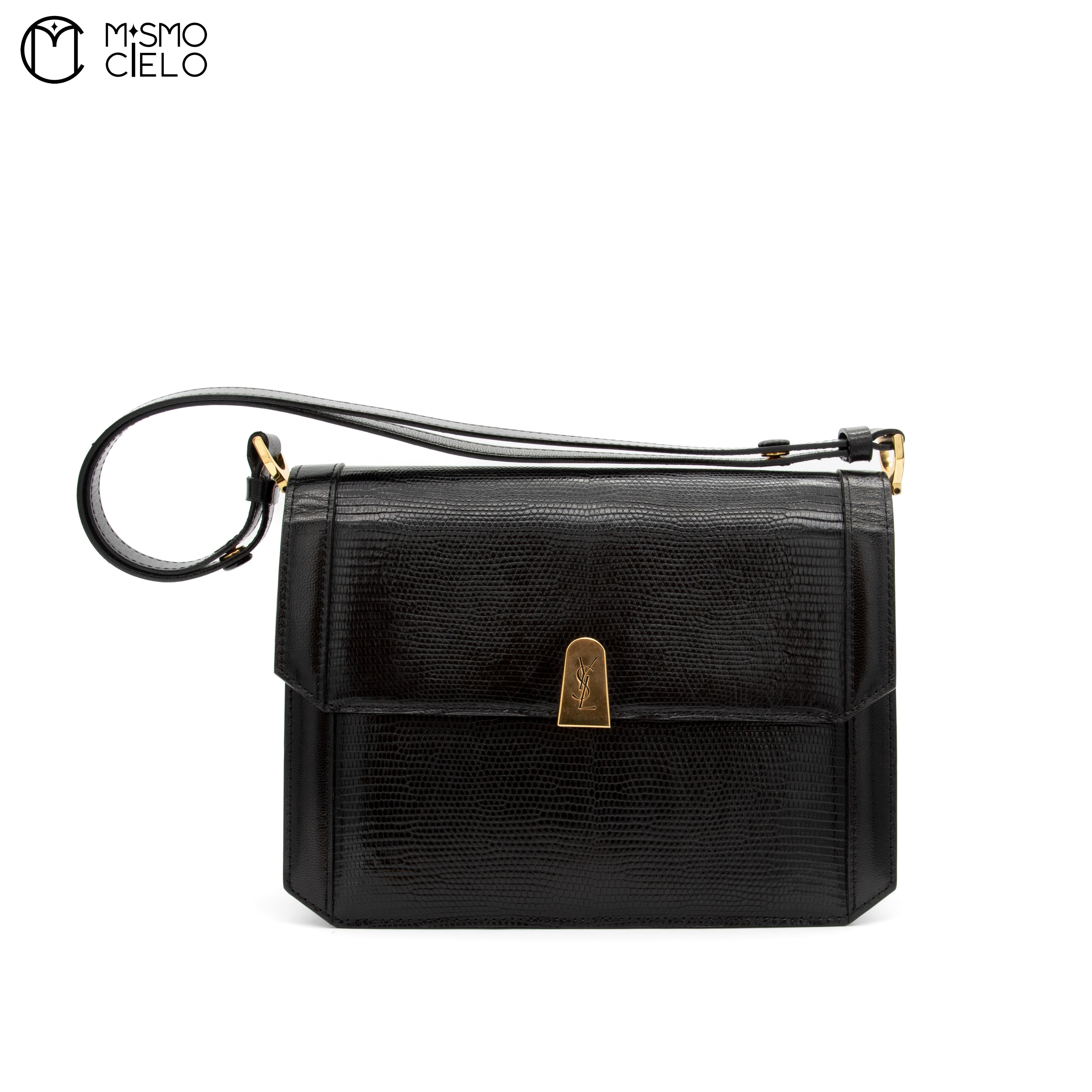 Black Lizard Shoulder Bag