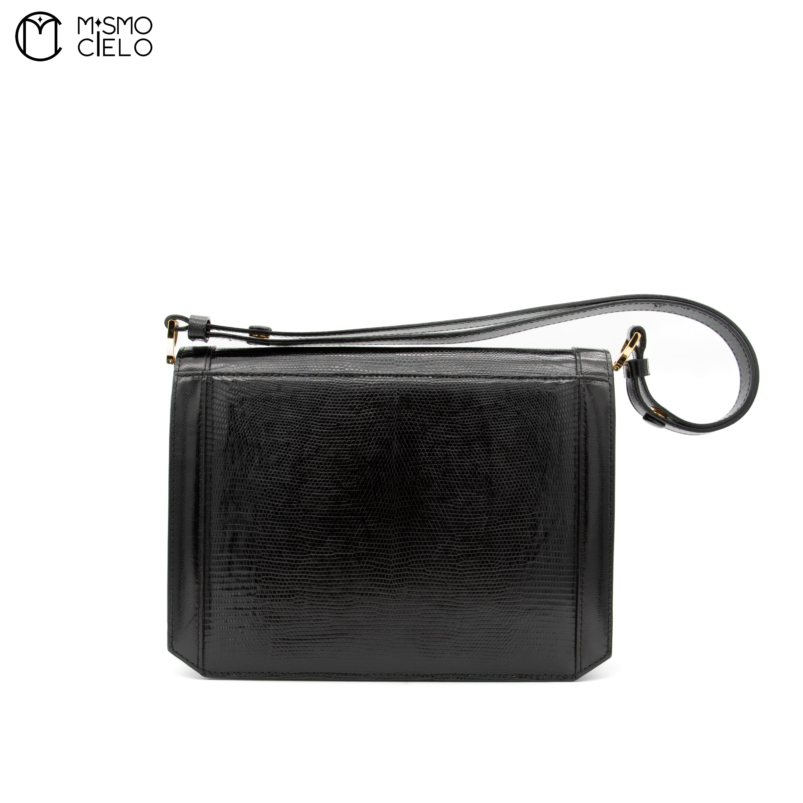 Black Lizard Shoulder Bag