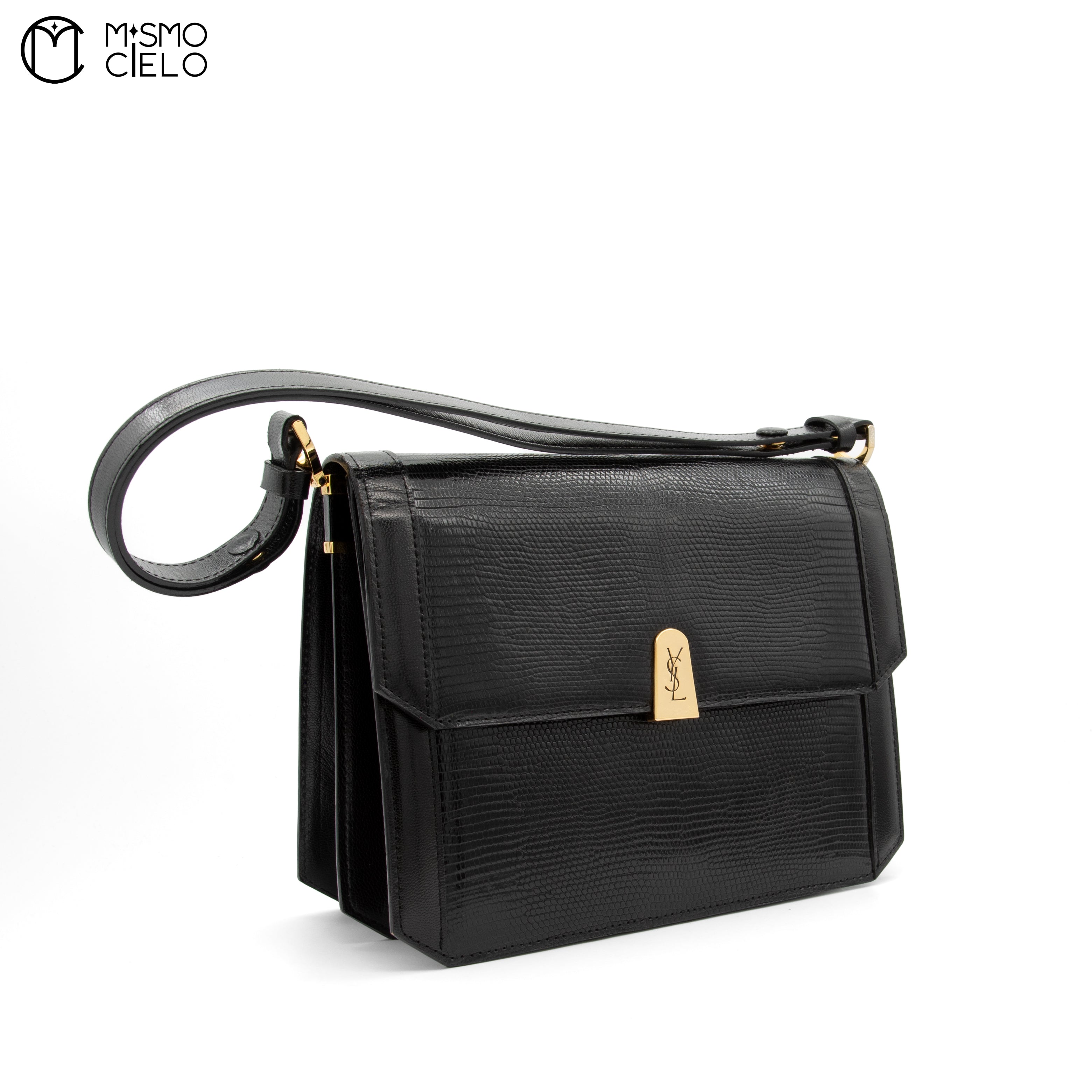 Black Lizard Shoulder Bag
