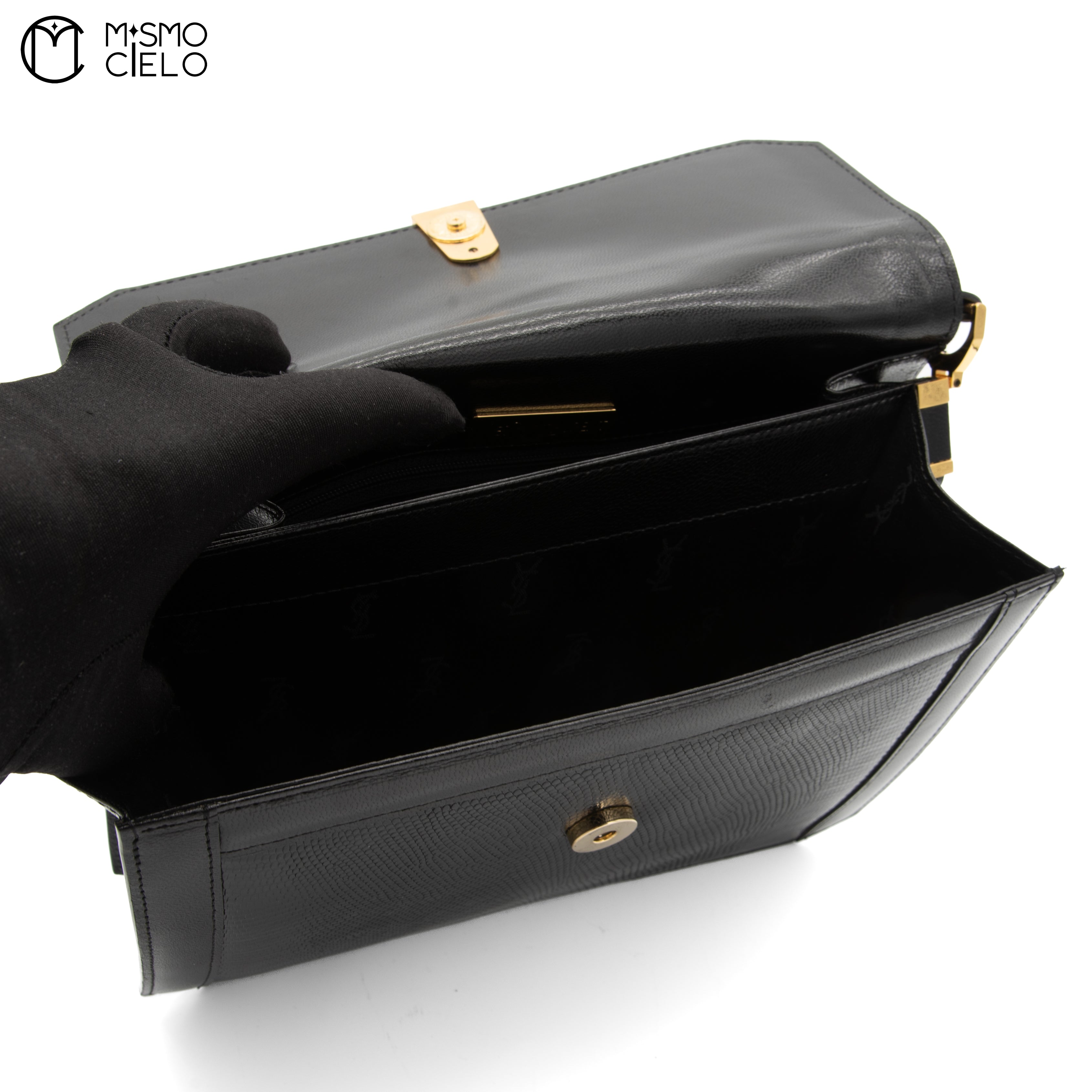 Black Lizard Shoulder Bag