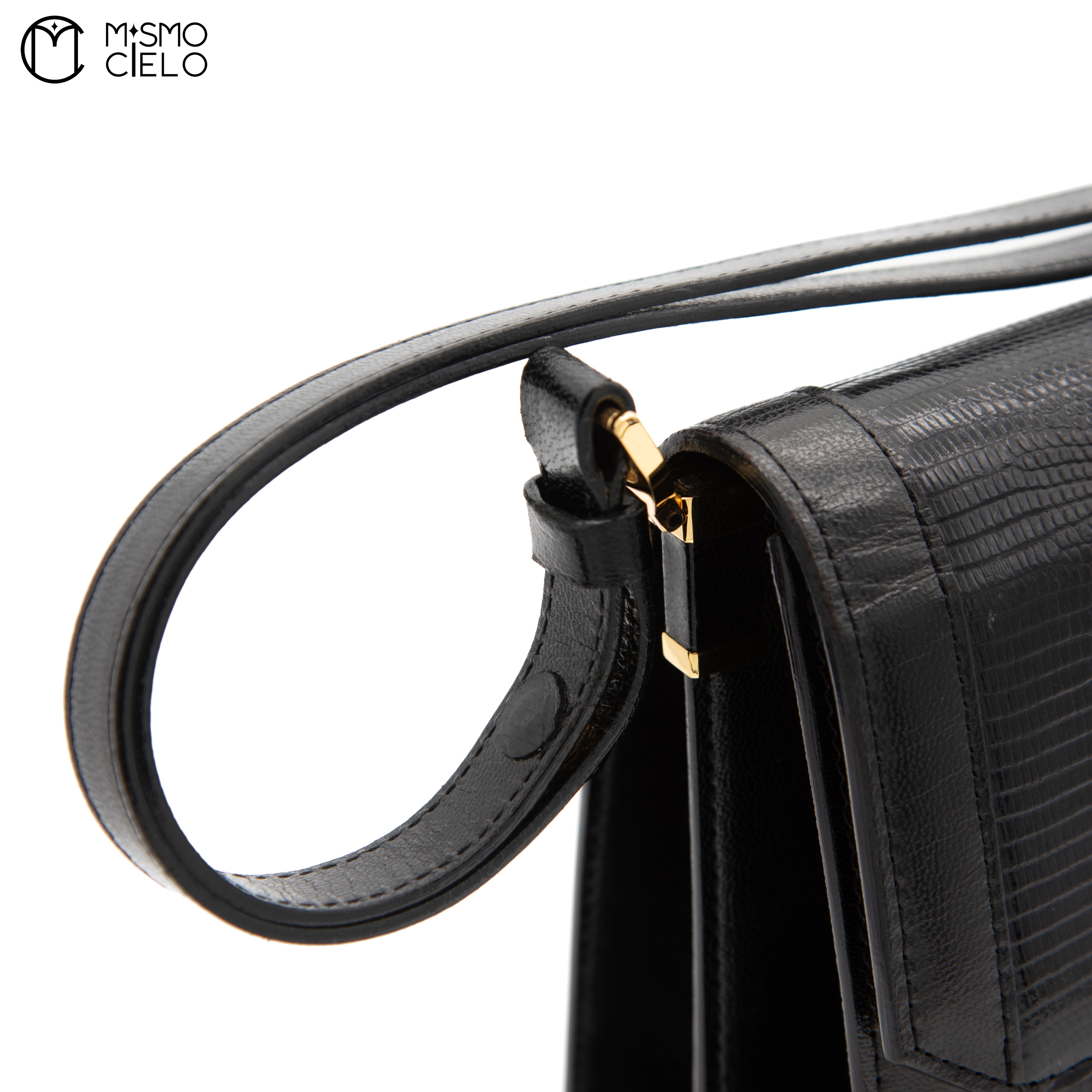 Black Lizard Shoulder Bag