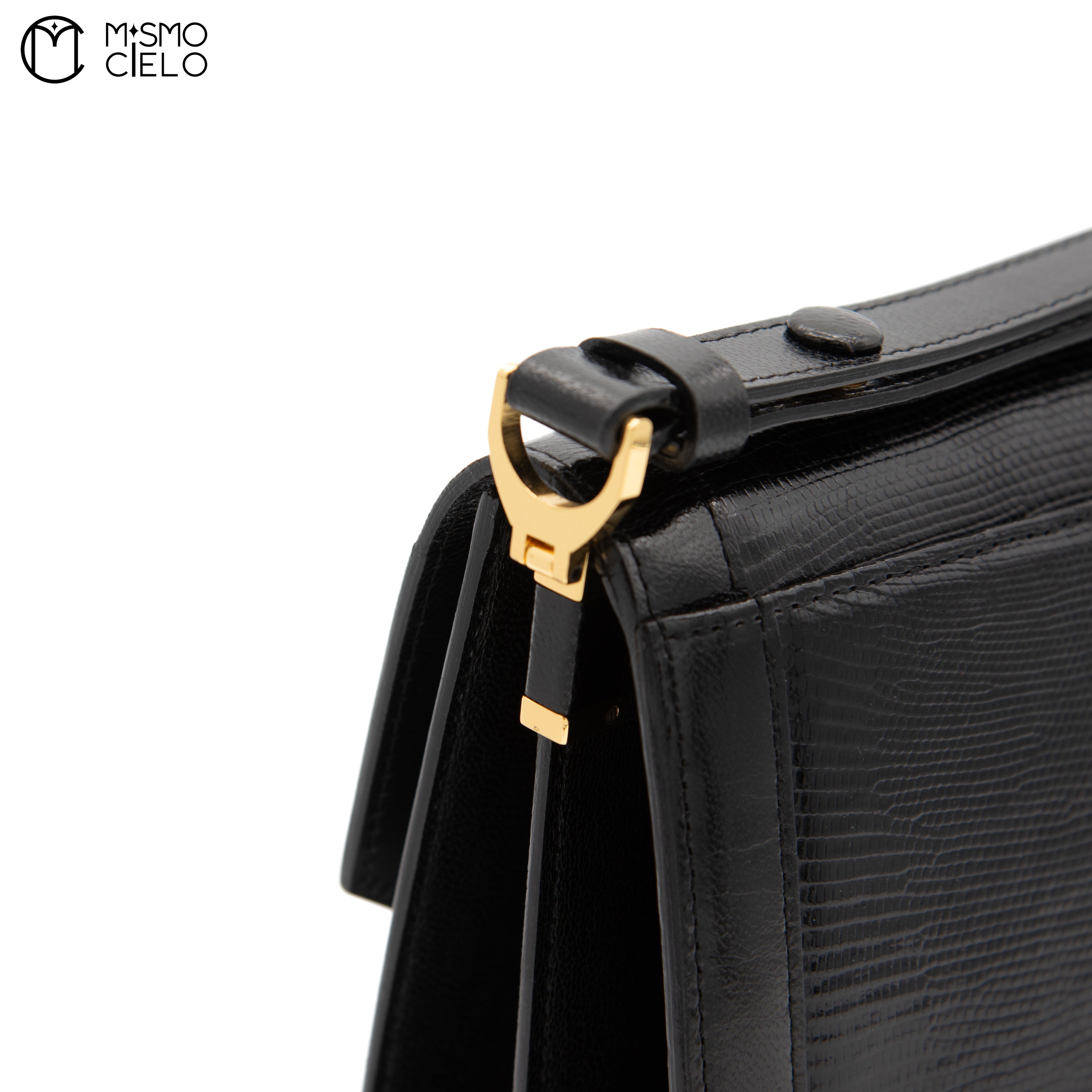 Black Lizard Shoulder Bag