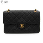 Black Classic Double Flap Shoulder Bag
