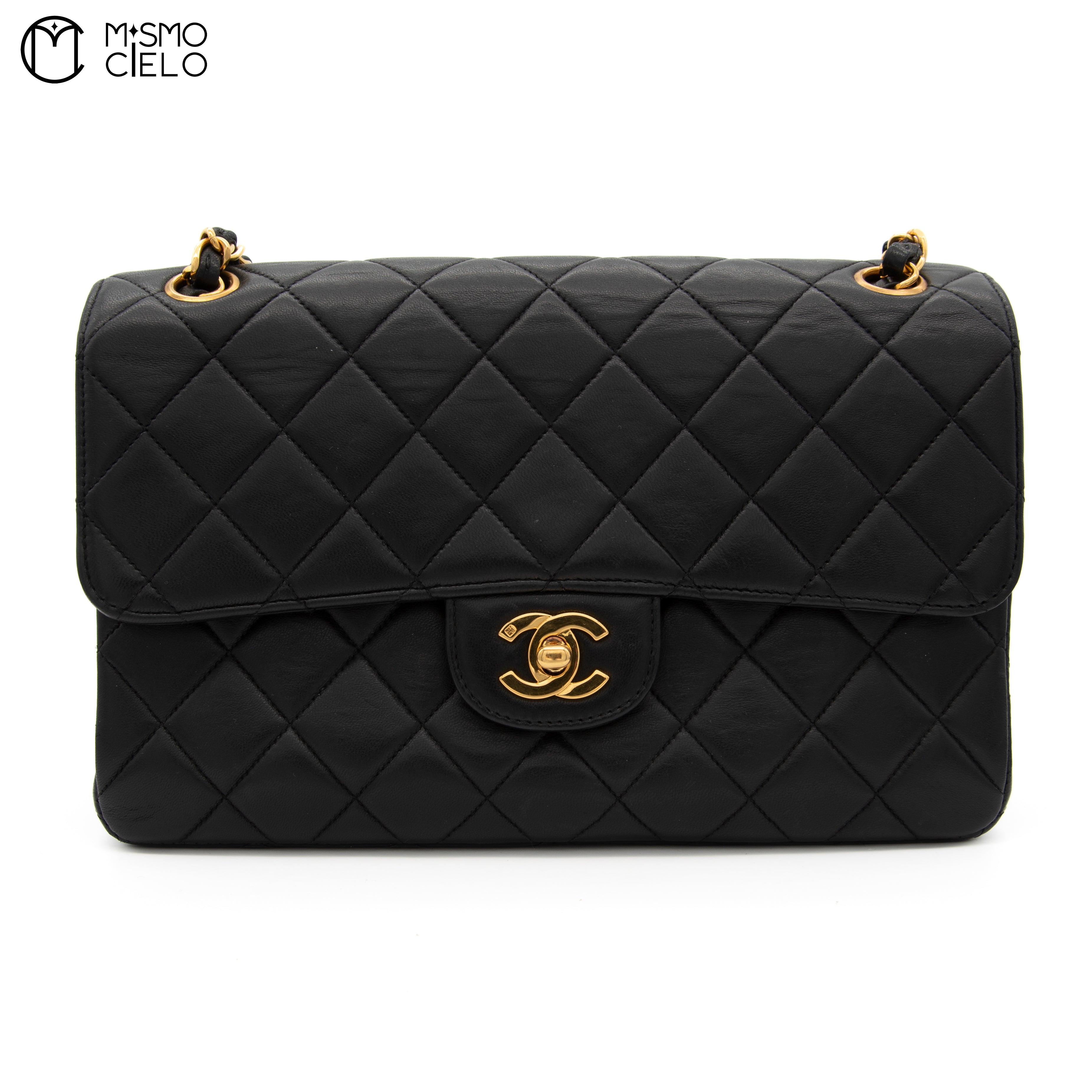 Black Classic Double Flap Shoulder Bag
