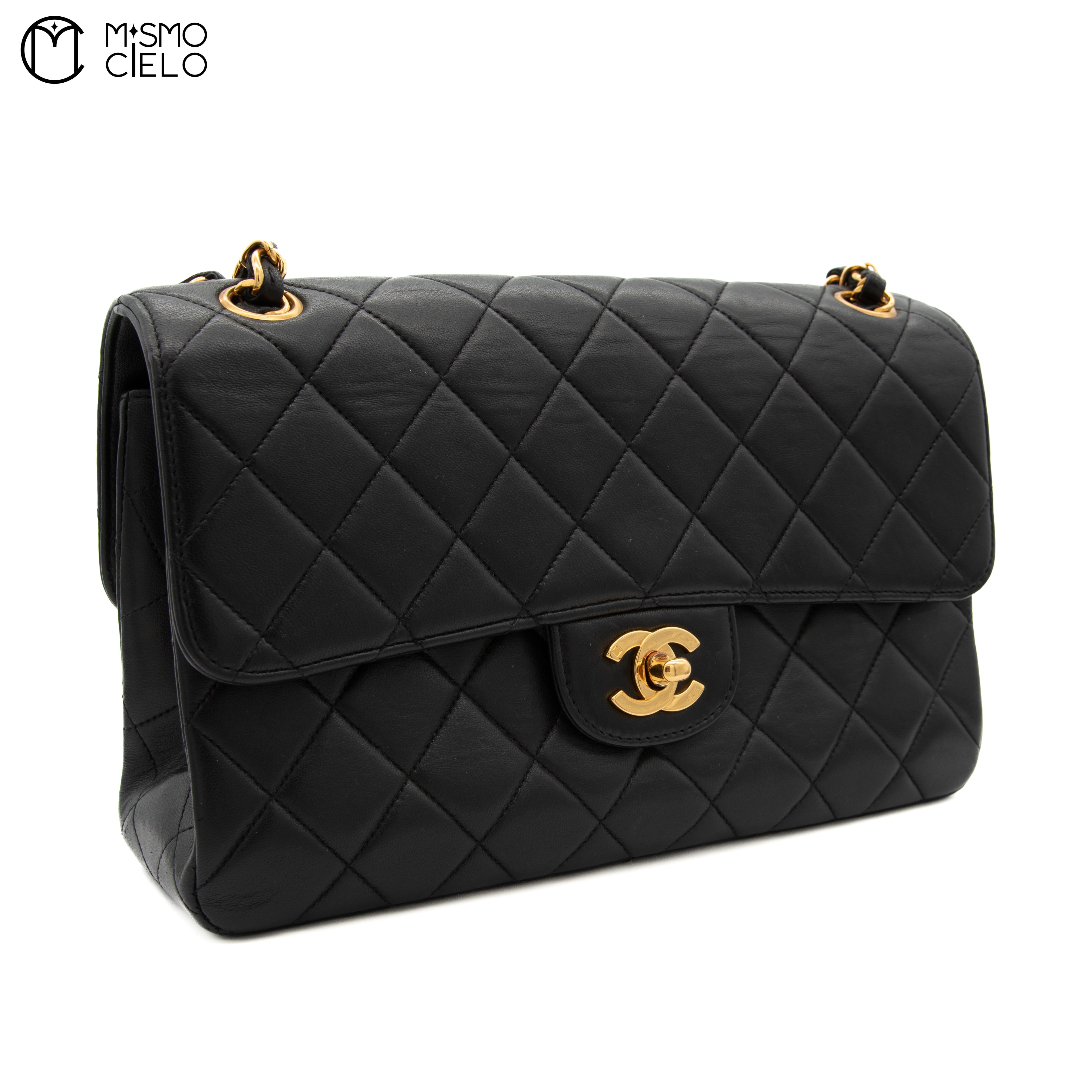 Black Classic Double Flap Shoulder Bag