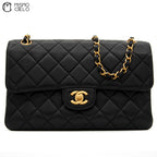Black Classic Double Flap Shoulder Bag
