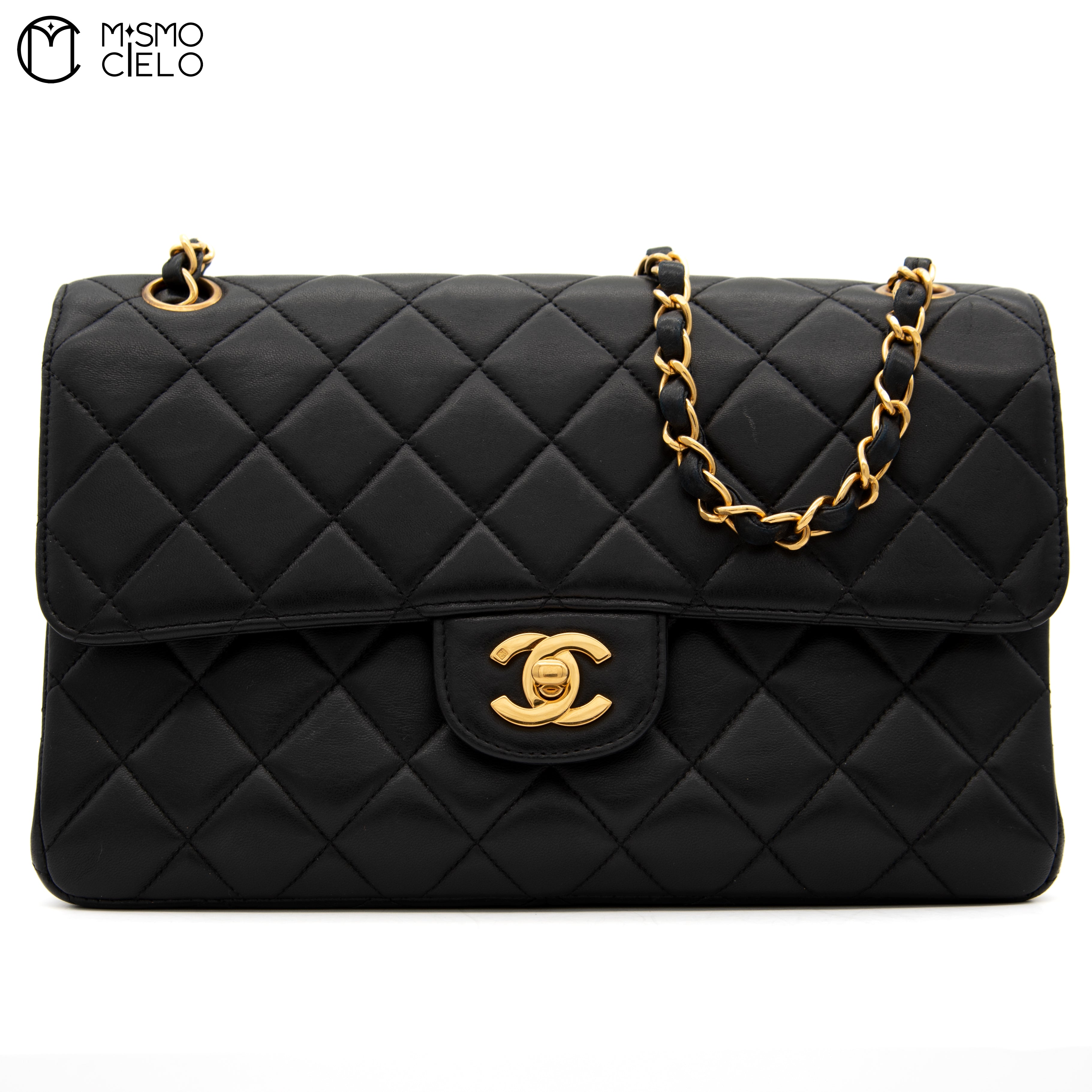 Black Classic Double Flap Shoulder Bag