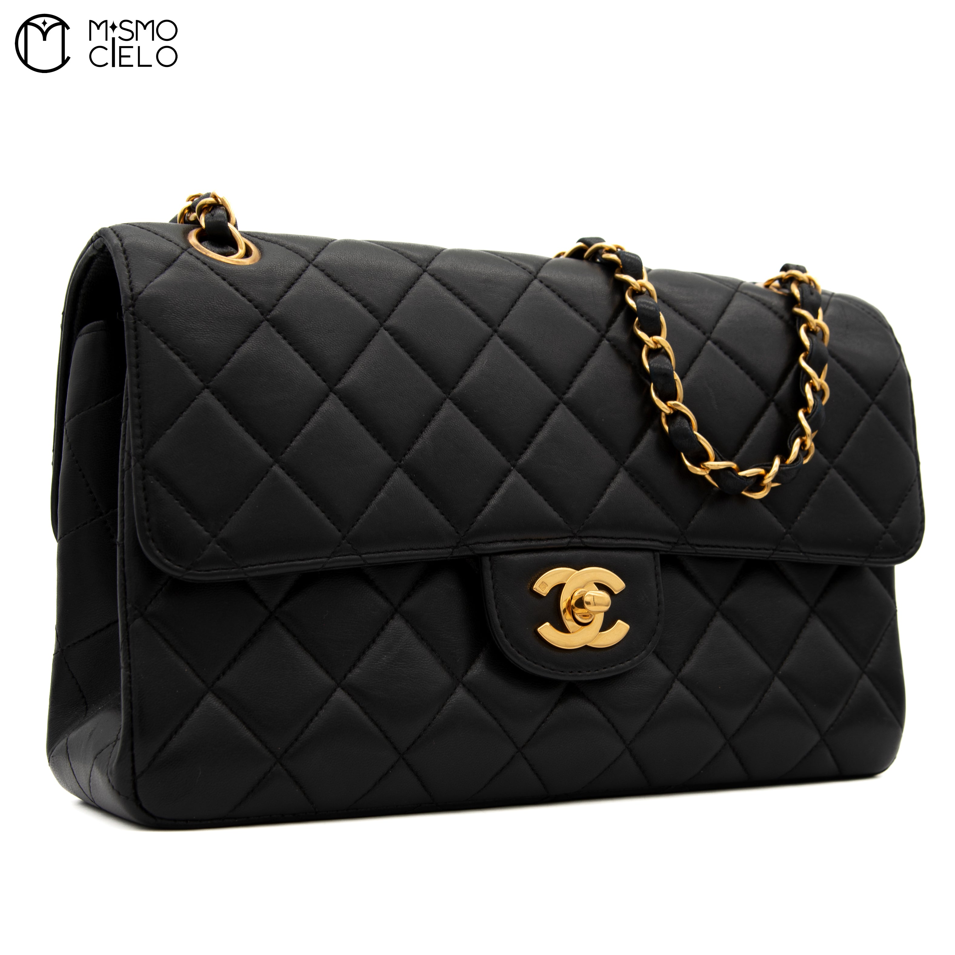 Black Classic Double Flap Shoulder Bag