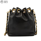 Lambskin Bucket Shoulder Bag