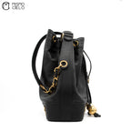 Large CC Caviar Drawstring Bucket Bag