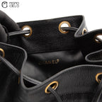 Large CC Caviar Drawstring Bucket Bag