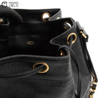 Large CC Caviar Drawstring Bucket Bag