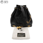 Large CC Caviar Drawstring Bucket Bag