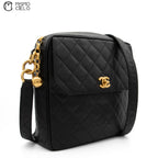 Black Caviar Gold Chain Shoulder Bag