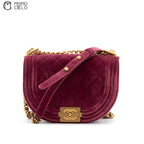 Velour Chain Purple Boy Shoulder Bag