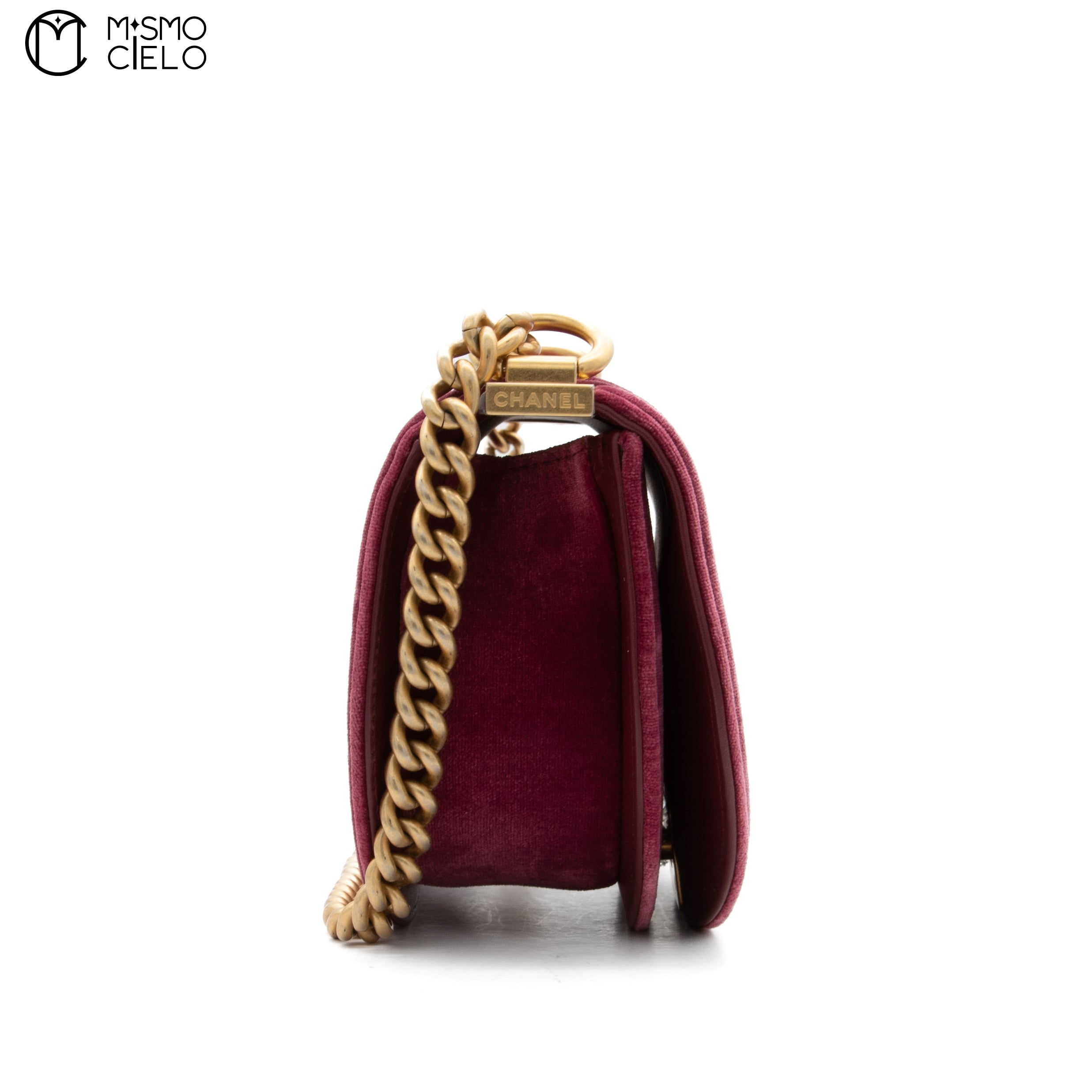 Velour Chain Purple Boy Shoulder Bag