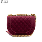 Velour Chain Purple Boy Shoulder Bag