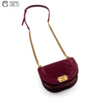 Velour Chain Purple Boy Shoulder Bag