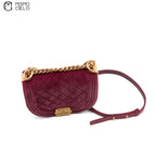 Velour Chain Purple Boy Shoulder Bag