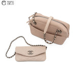 Caviar Skin Coco Mark Semi-Shoulder Bag