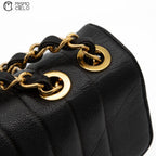 Caviar Skin Mademoiselle Deca Coco Chain Shoulder Bag