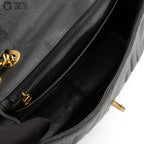 Caviar Skin Mademoiselle Deca Coco Chain Shoulder Bag