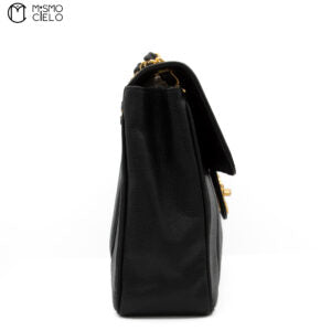 Caviar Skin Mademoiselle Deca Coco Chain Shoulder Bag