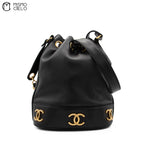 Triple Coco Drawstring Shoulder Bag With Charm Pouch