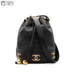 Triple Coco Drawstring Shoulder Bag With Charm Pouch