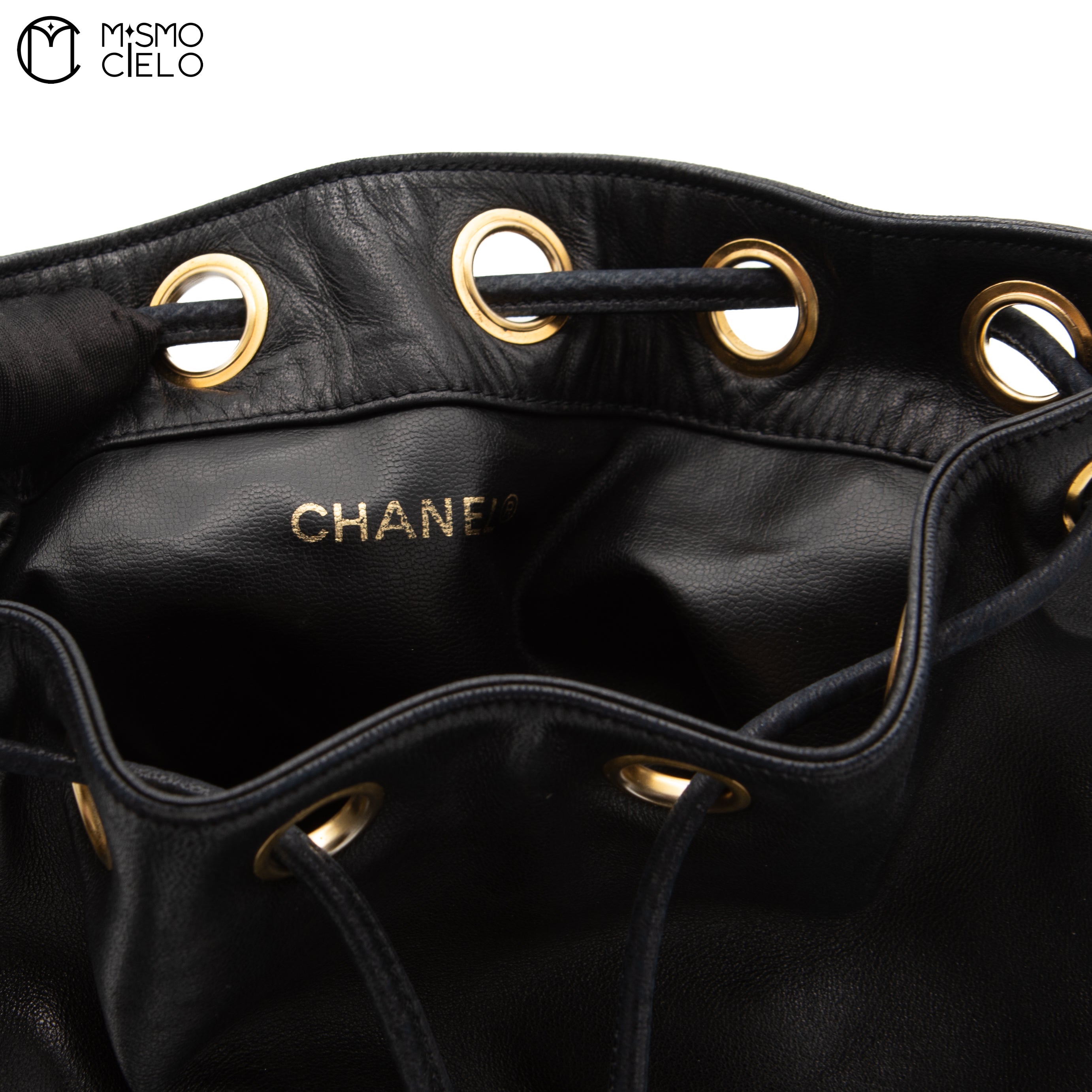 Triple Coco Drawstring Shoulder Bag With Charm Pouch