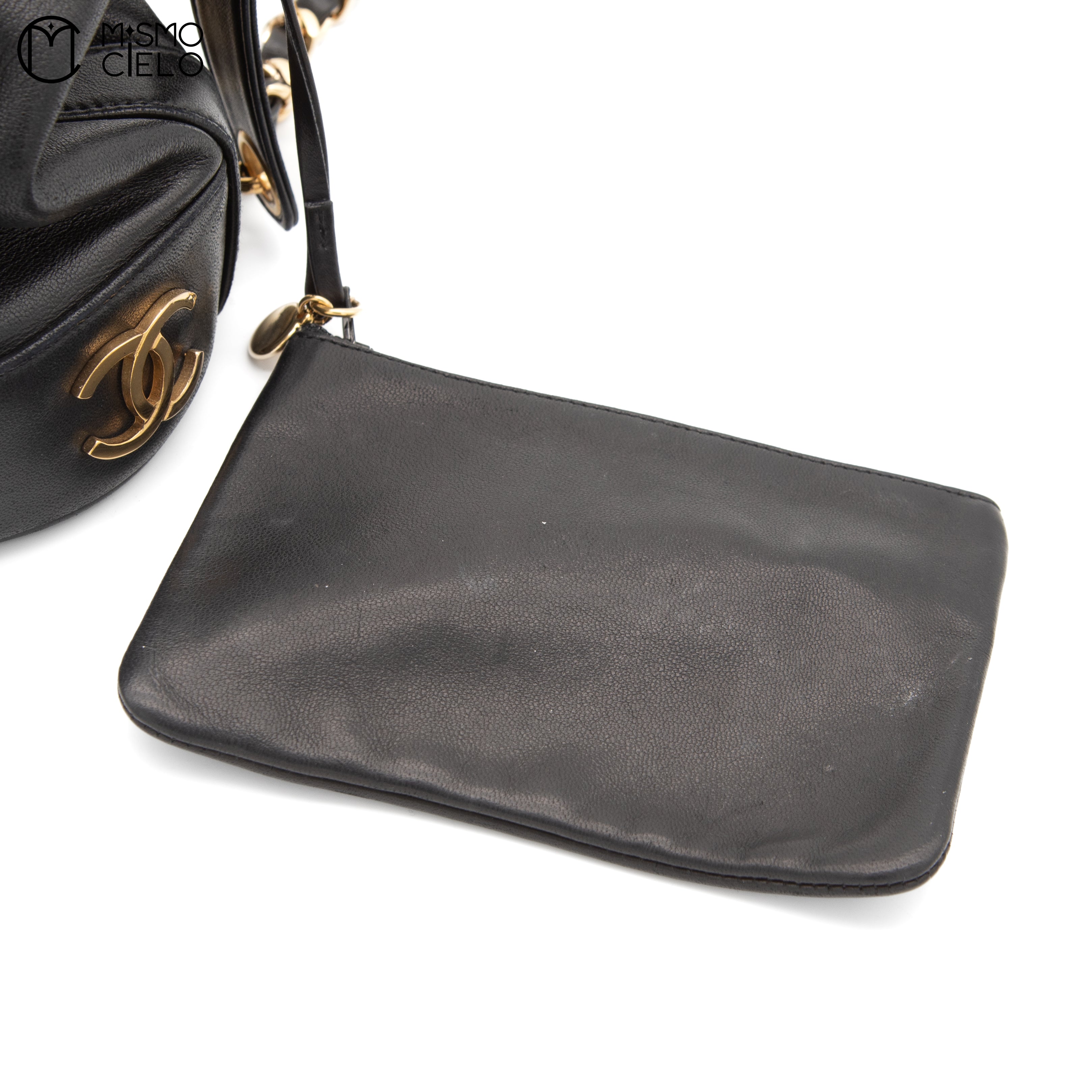 Triple Coco Drawstring Shoulder Bag With Charm Pouch