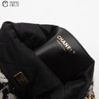 White And Black Mini Cashmere Jacquard Camellia