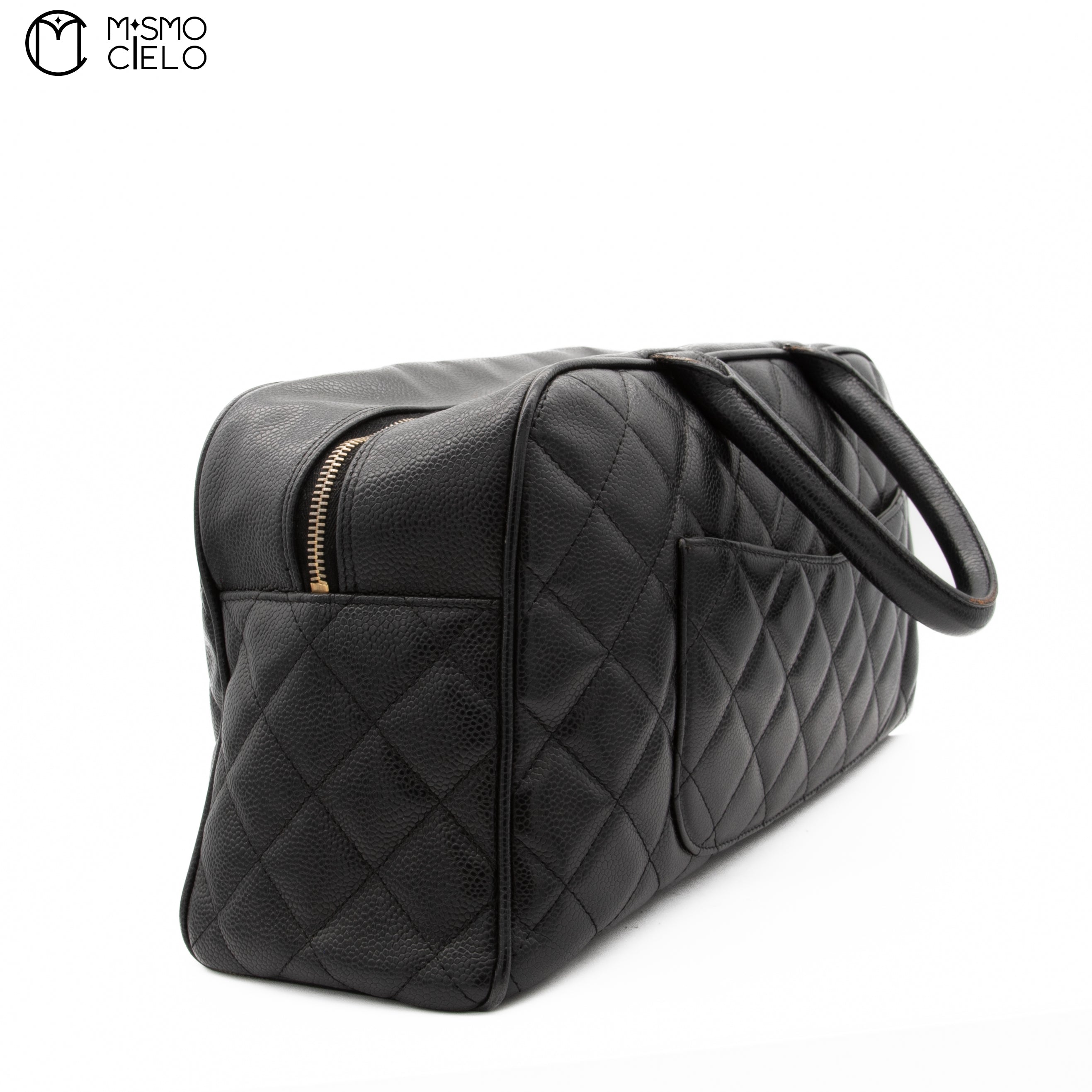 CHANEL Caviar Skin Mini Boston Bag